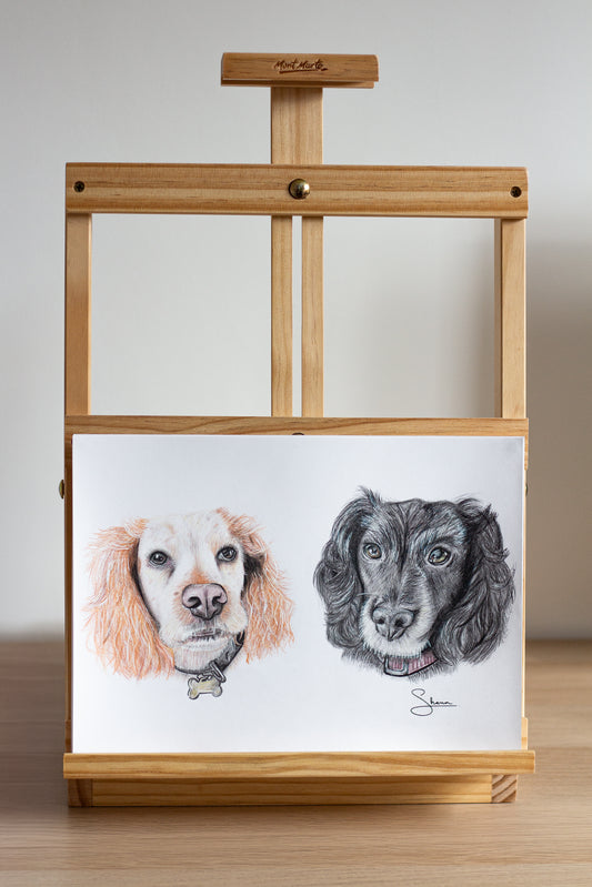 Custom Pet Portrait | A4 | Two Pets